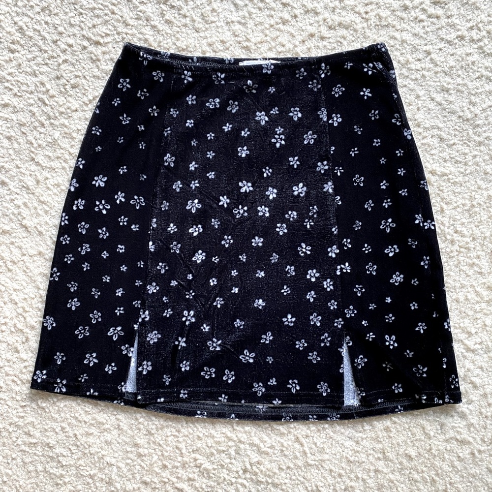 L.A Hearts black velvet mini skirt